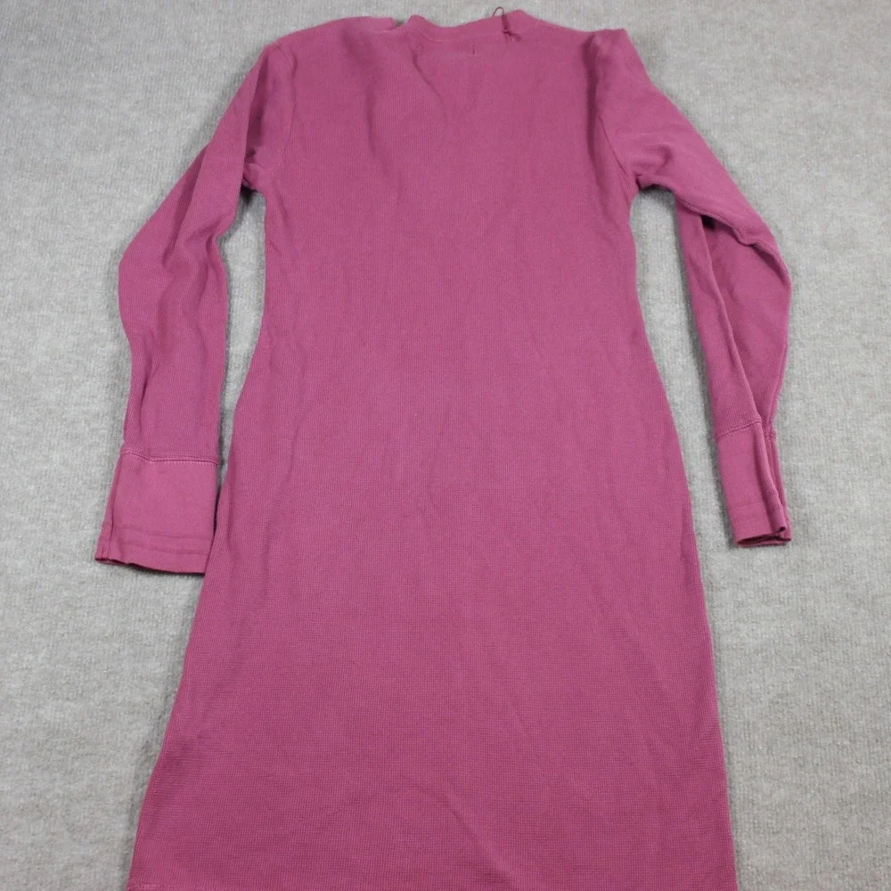 Ralph Lauren Girls Pink Thermal Waffle Knit Lace Up Henley Dress Sz L 12/14 NWT